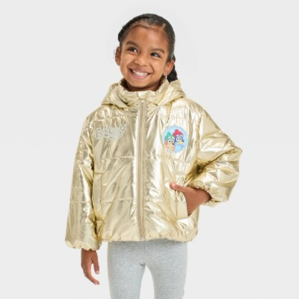 Toddler Girls' Bluey Puffer Coat